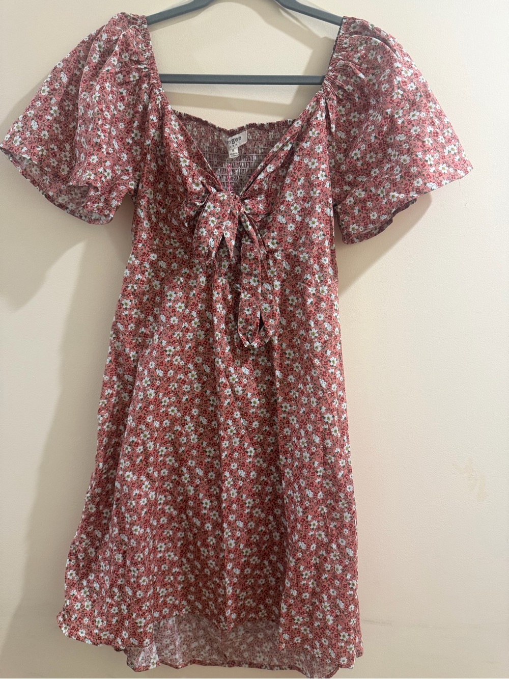 Umgee Rust Floral Puff Sleeve Midi Dress